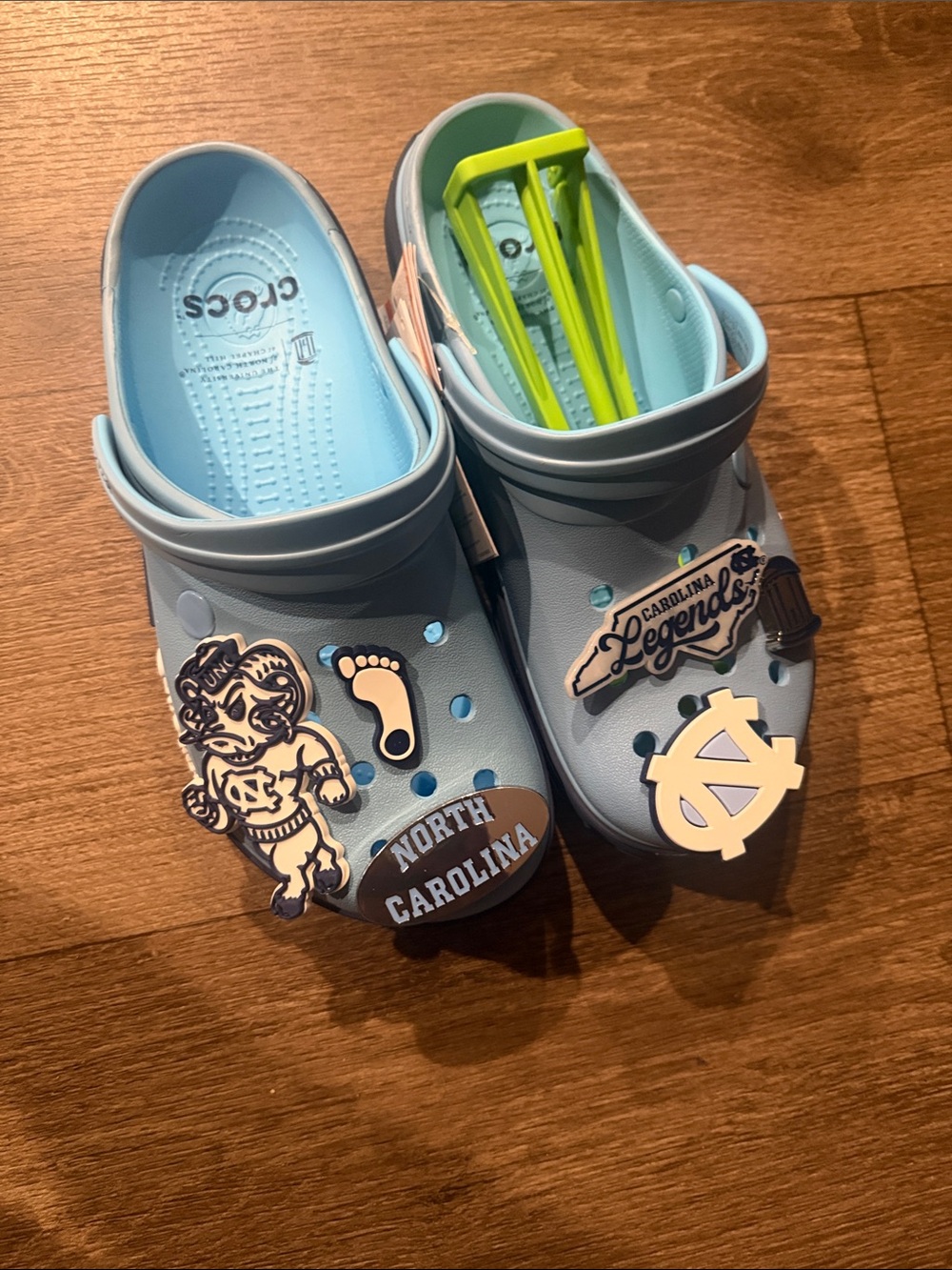CROCS Classic Clog in Light Blue with North Carolina Charms